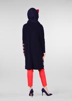 Tesettür giyim LACİVERT RENKLİ ÇİÇEK ŞERİTLİ TUNİK 4110 