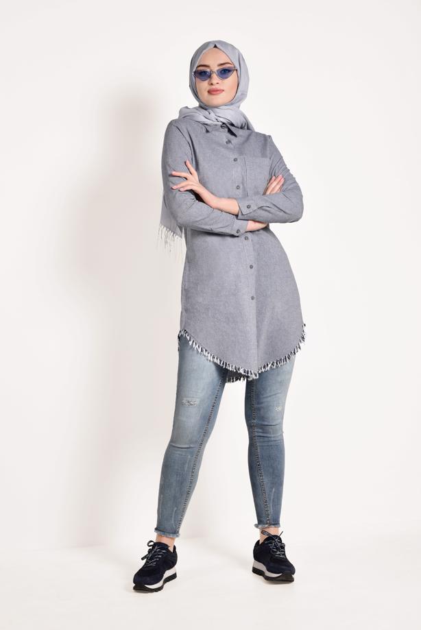 Vêtements hijab  FRINGED-HEM TUNIC  4129 - TRENDTESETTÜR