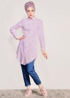 Hijab clothing PINK FRINGED-HEM TUNIC  4129