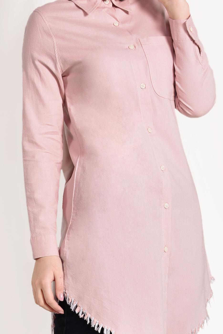 Vêtements hijab POUDRE TUNIQUE À FRANGES 4129 