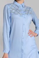Hijab clothing BLUE TUNIC WITH SLITS 4174 
