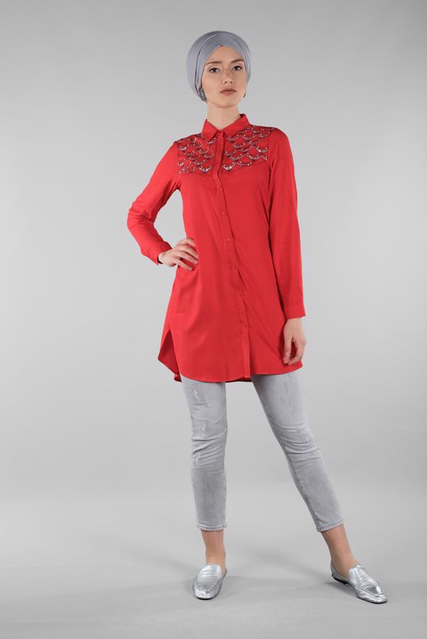 Vêtements hijab  TUNIC WITH SLITS 4174  - TRENDTESETTÜR