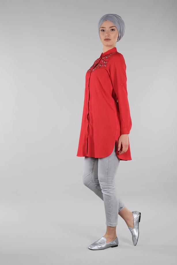 Vêtements hijab  TUNIC WITH SLITS 4174  - TRENDTESETTÜR