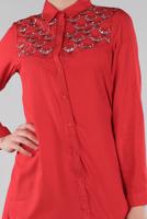 Vêtements hijab ROUGE TUNIQUE AVEC FENTES 4174 