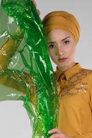 Vêtements hijab ORANGE TUNIQUE AVEC FENTES 4174 