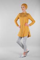 Vêtements hijab ORANGE TUNIQUE AVEC FENTES 4174 