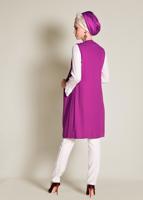 Tesettür giyim MOR İŞLEMELİ GÜPÜR DETAYLI 2&prime;Lİ TUNİK 4278