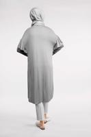 Tesettür giyim GRİ İNCİ VE BONCUK İŞLEMELİ TUNİK 4345 