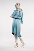 Tesettür giyim MAVİ İNCİ VE BONCUK İŞLEMELİ TUNİK 4345 