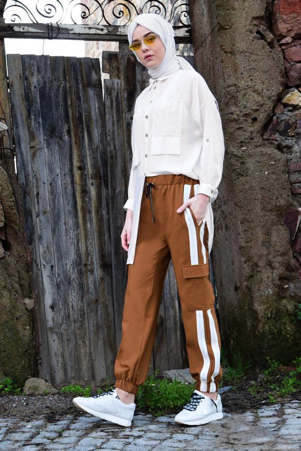 Vêtements hijab  Button Front Bat Sleeve Tunic T 4382  - TRENDTESETTÜR