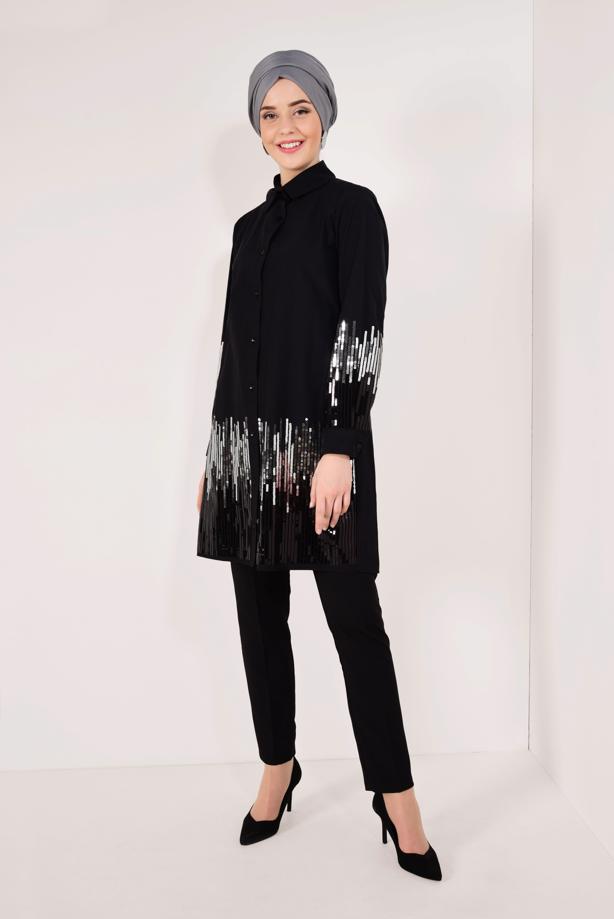 Vêtements hijab  SEQUINNED TUNIC 4488  - TRENDTESETTÜR