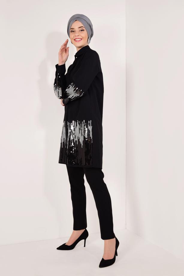 Vêtements hijab  SEQUINNED TUNIC 4488  - TRENDTESETTÜR