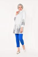 Vêtements hijab ÉCRU TUNIQUE À SEQUINS 4488