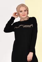Tesettür giyim SİYAH PAMUKLU EŞOFMAN TUNİK 4628