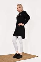 Tesettür giyim SİYAH PAMUKLU EŞOFMAN TUNİK 4628