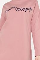 Tesettür giyim PUDRA PAMUKLU EŞOFMAN TUNİK 4628