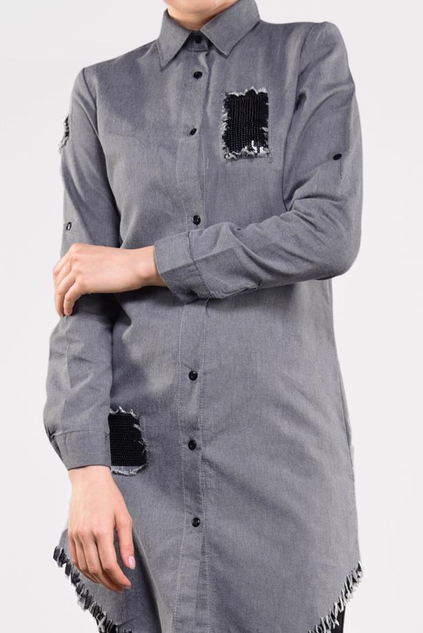 Vêtements hijab  SEQUINNED FRINGED TUNIC 4829  - TRENDTESETTÜR