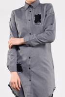 Vêtements hijab NOIR TUNIQUE À FRANGES À SEQUINS 4829 