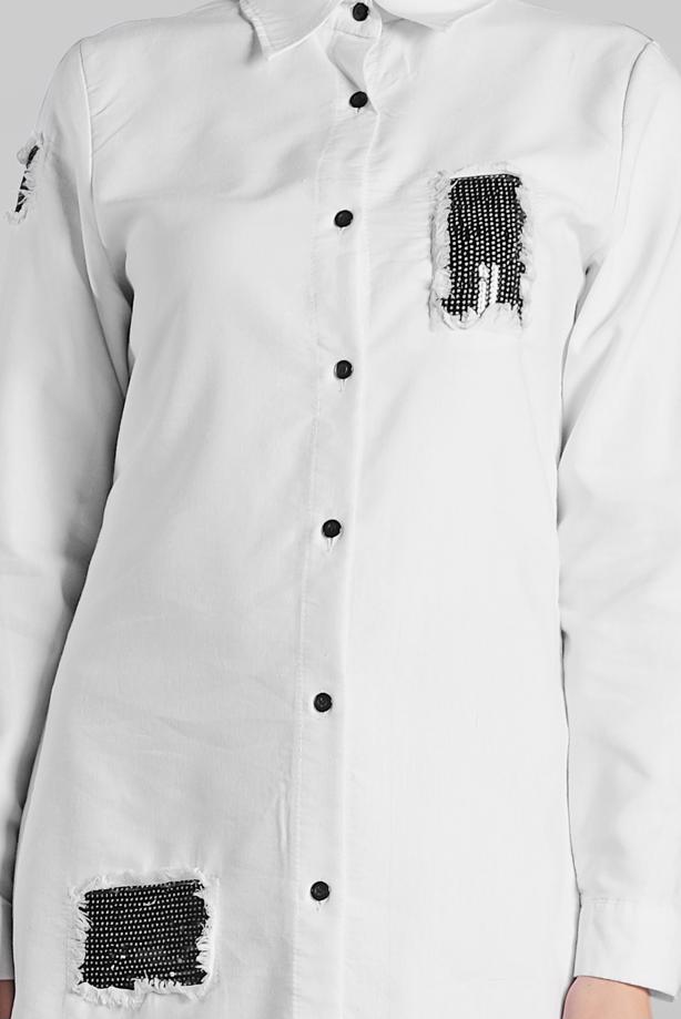 Tesettür giyim  PUL PAYET VE PÜSKÜL DETAYLI TUNİK 4829 - TRENDTESETTÜR