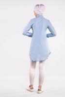 Vêtements hijab BLEU TUNIQUE À FRANGES À SEQUINS 4829 