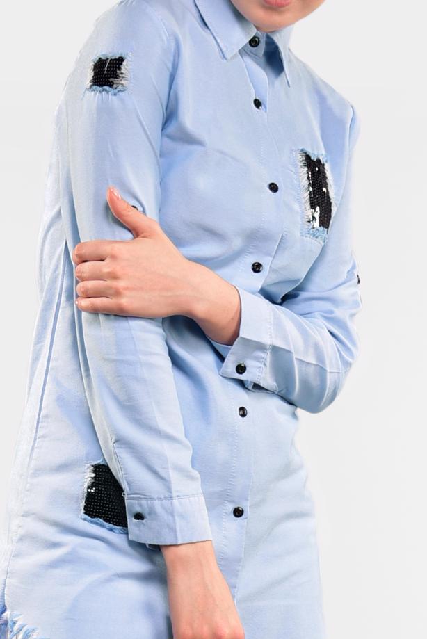 Vêtements hijab  SEQUINNED FRINGED TUNIC 4829  - TRENDTESETTÜR