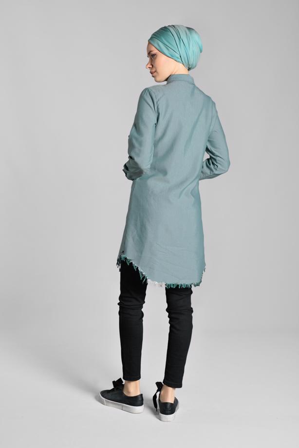 Tesettür giyim  PUL PAYET VE PÜSKÜL DETAYLI TUNİK 4829 - TRENDTESETTÜR