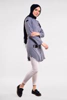 Vêtements hijab BLEU MARINE TUNIQUE À FRANGES À SEQUINS 4829 