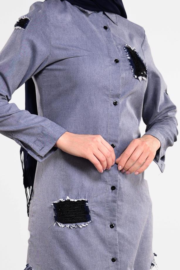 Vêtements hijab  SEQUINNED FRINGED TUNIC 4829  - TRENDTESETTÜR