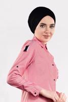 Hijab clothing RED SEQUINNED FRINGED TUNIC 4829 