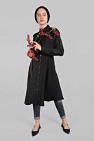 Vêtements hijab NOIR TUNIQUE BOUTONNÉE 4834 