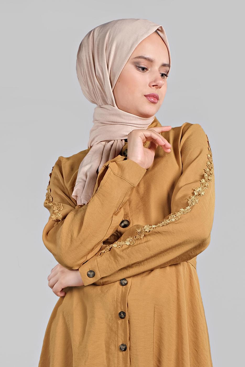Vêtements hijab ORANGE TUNIQUE BOUTONNÉE 4834 