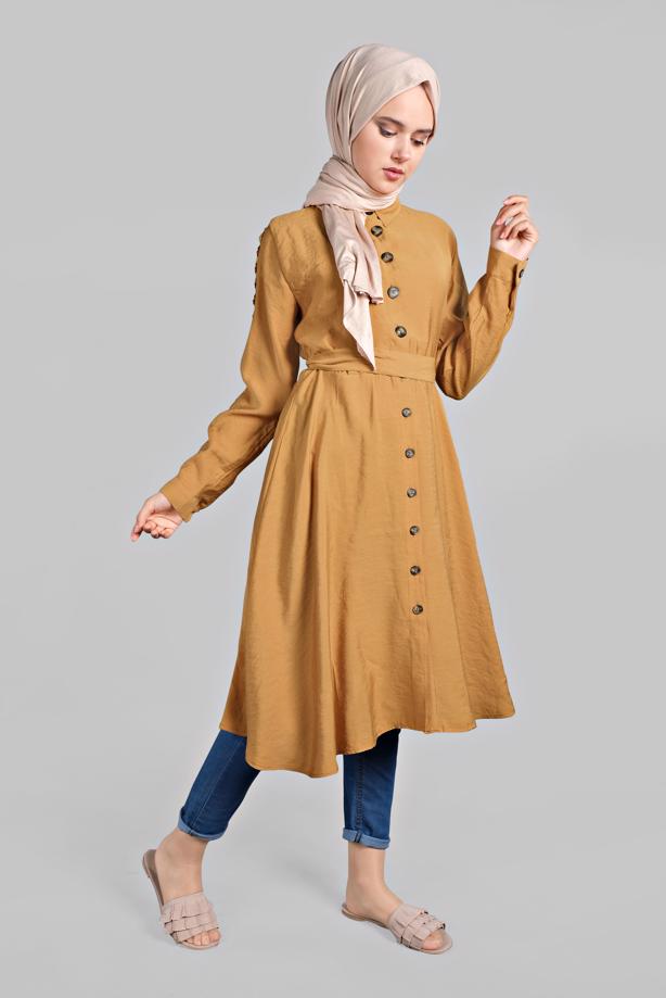 Vêtements hijab  BUTTON-TRIMMED TUNIC 4834 - TRENDTESETTÜR
