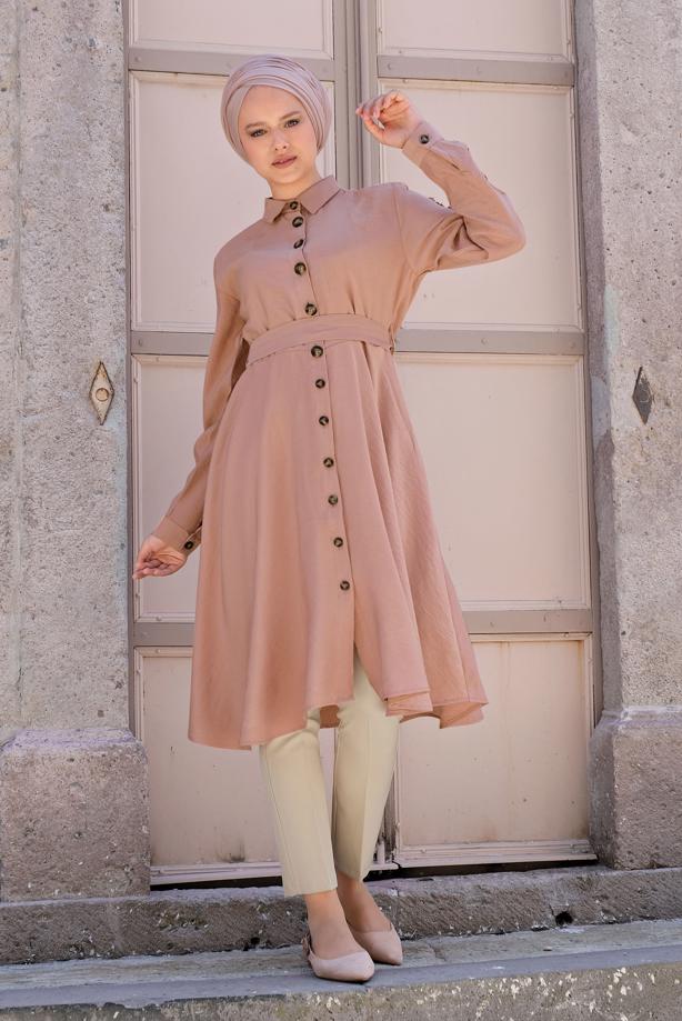 Vêtements hijab  BUTTON-TRIMMED TUNIC 4834 - TRENDTESETTÜR
