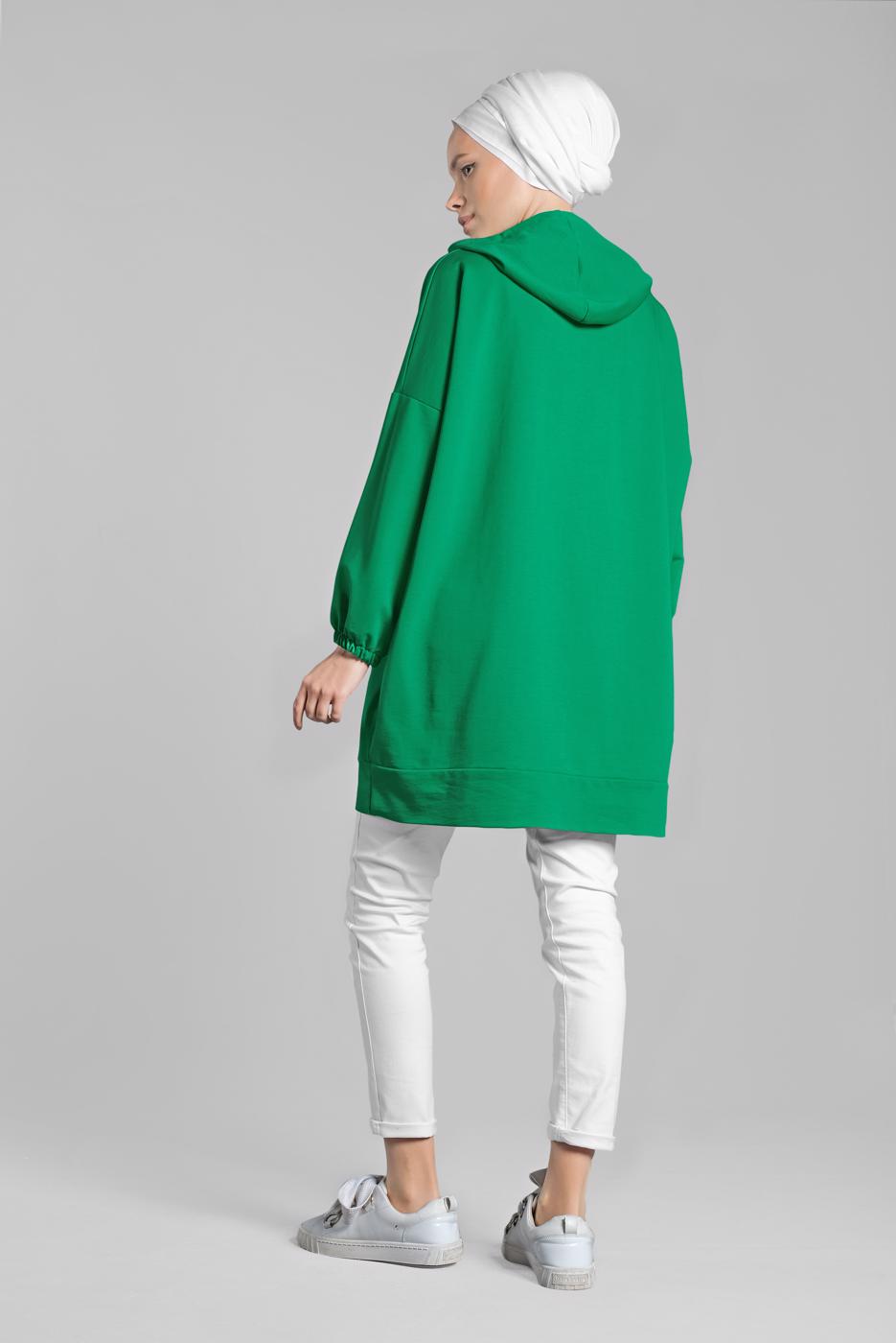 Hijab clothing GREEN BASIC HOODIE 4912