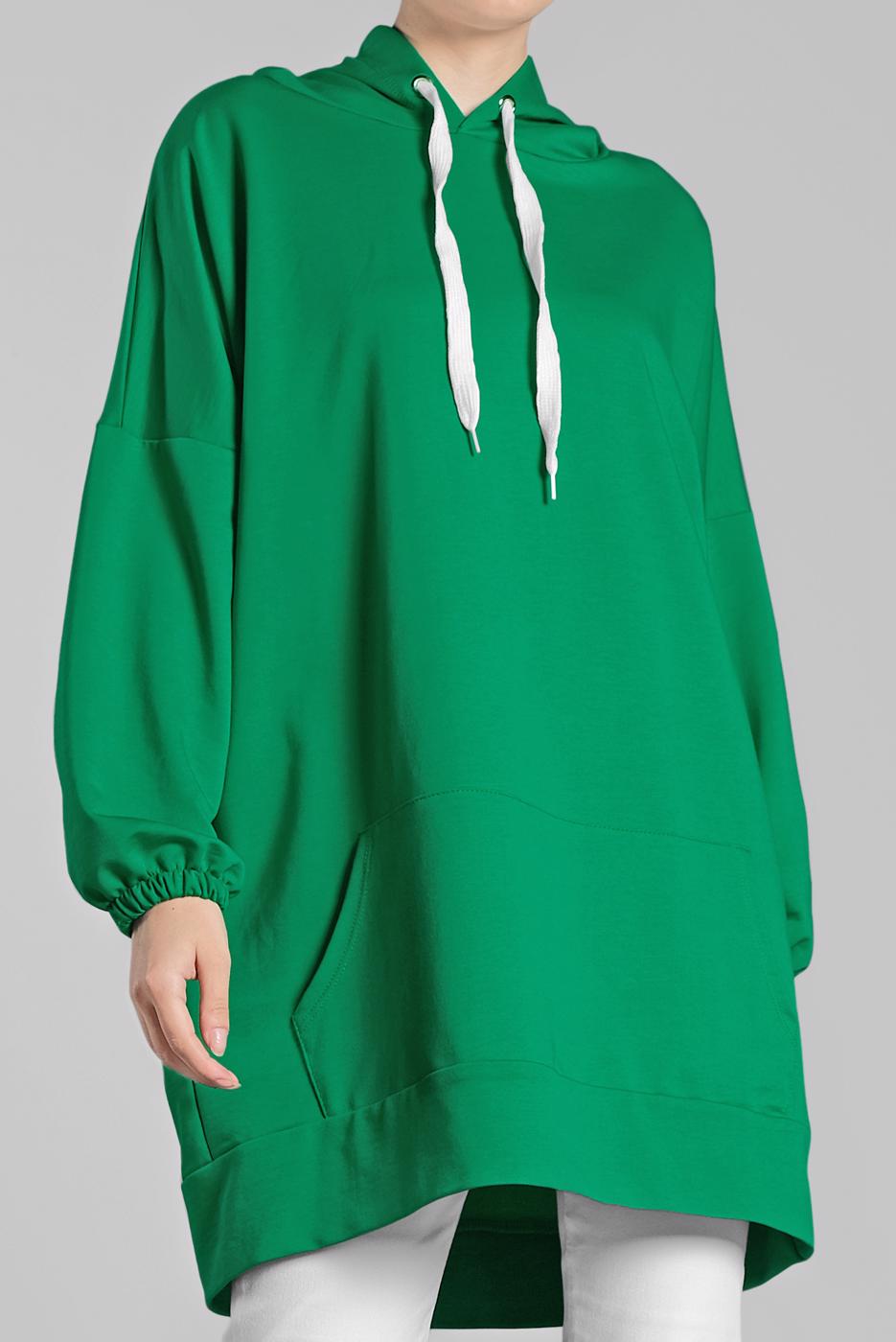 Hijab clothing GREEN BASIC HOODIE 4912