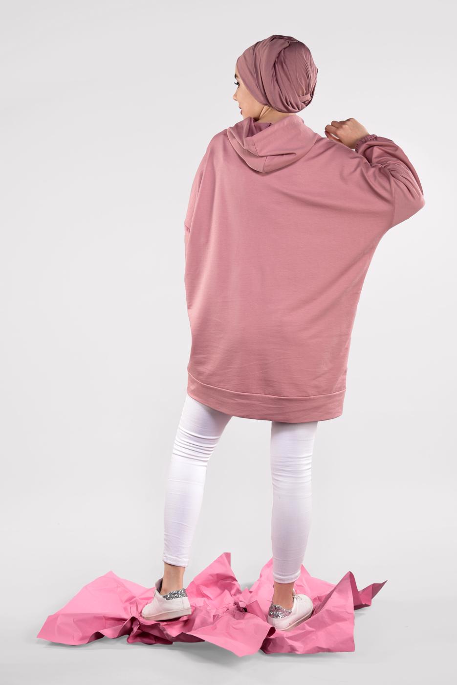 Hijab clothing PINK BASIC HOODIE 4912