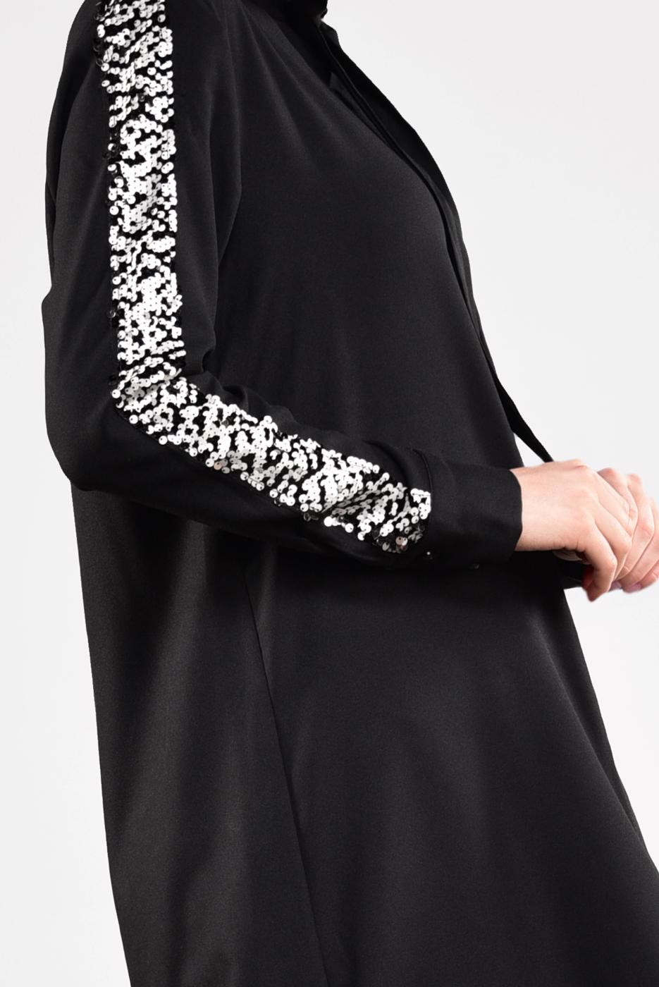 Tesettür giyim SİYAH KOLLARI PUL PAYETLİ TUNİK 5032