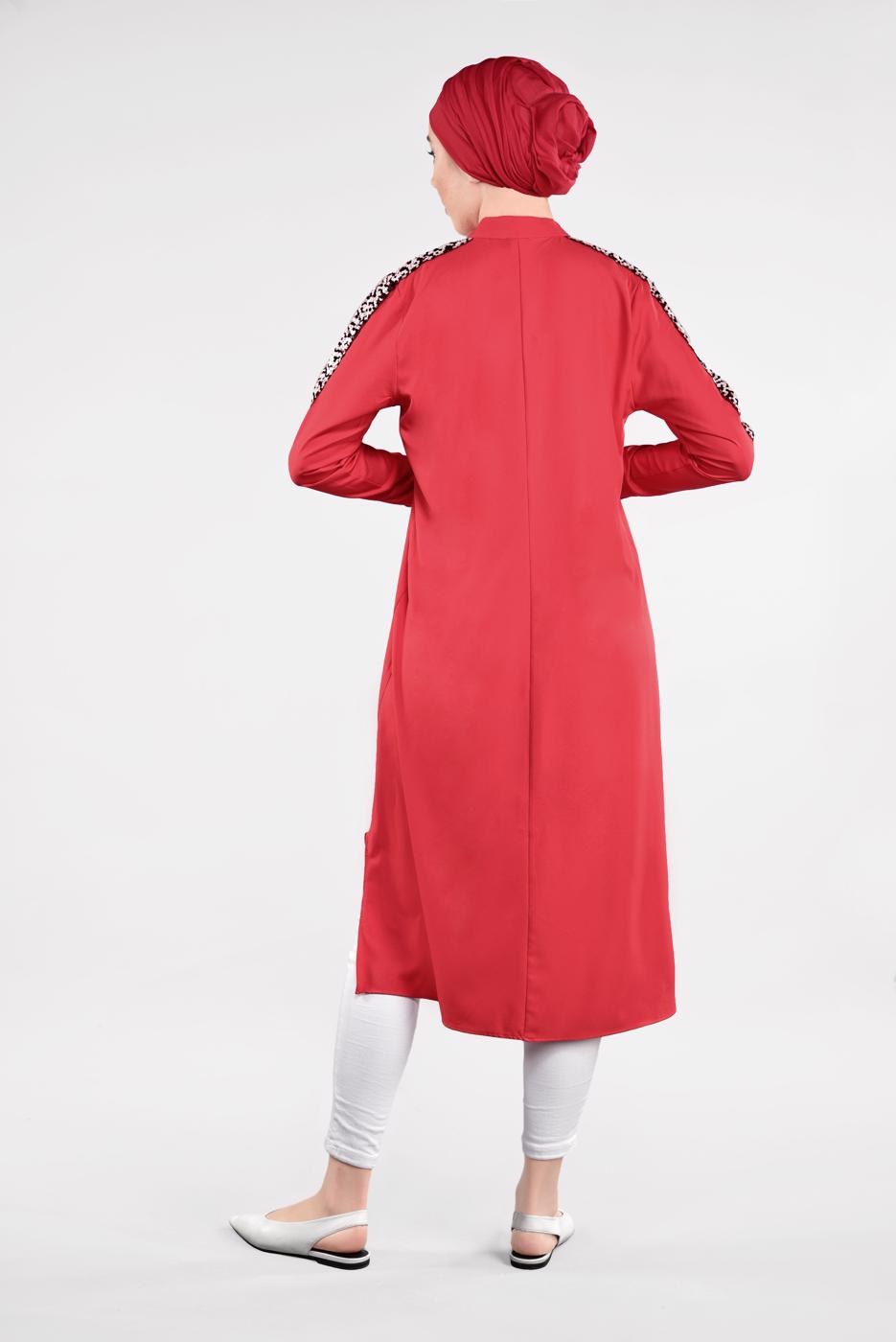 Tesettür giyim MERCAN KOLLARI PUL PAYETLİ TUNİK 5032