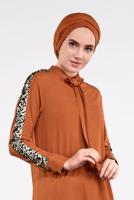 Tesettür giyim TABA KOLLARI PUL PAYETLİ TUNİK 5032