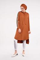 Tesettür giyim TABA KOLLARI PUL PAYETLİ TUNİK 5032