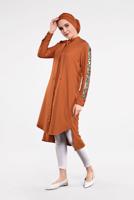 Tesettür giyim TABA KOLLARI PUL PAYETLİ TUNİK 5032