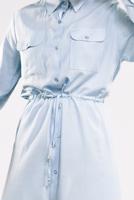 Vêtements hijab BLEU TUNIQUE CHEMISE TAILLE-NOUÉE  5109