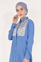 Tesettür giyim MAVİ PUL İŞLEMELİ TUNİK T 5571