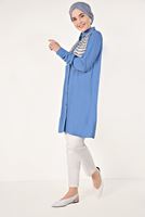 Tesettür giyim MAVİ PUL İŞLEMELİ TUNİK T 5571