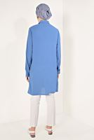 Tesettür giyim MAVİ PUL İŞLEMELİ TUNİK T 5571