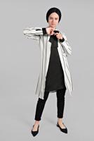 Vêtements hijab ÉCRU TUNIQUE EN COTON À NŒUDS 6034 