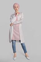 Hijab clothing ECRU BOW-TIE COTTON TUNIC 6034