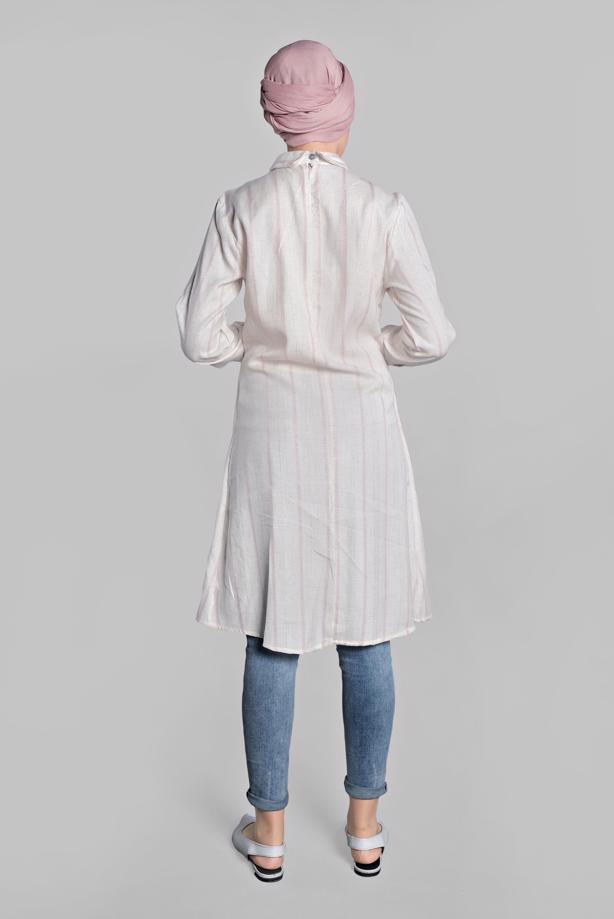 Vêtements hijab  BOW-TIE COTTON TUNIC 6034 - TRENDTESETTÜR