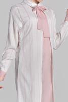 Vêtements hijab ÉCRU TUNIQUE EN COTON À NŒUDS 6034 