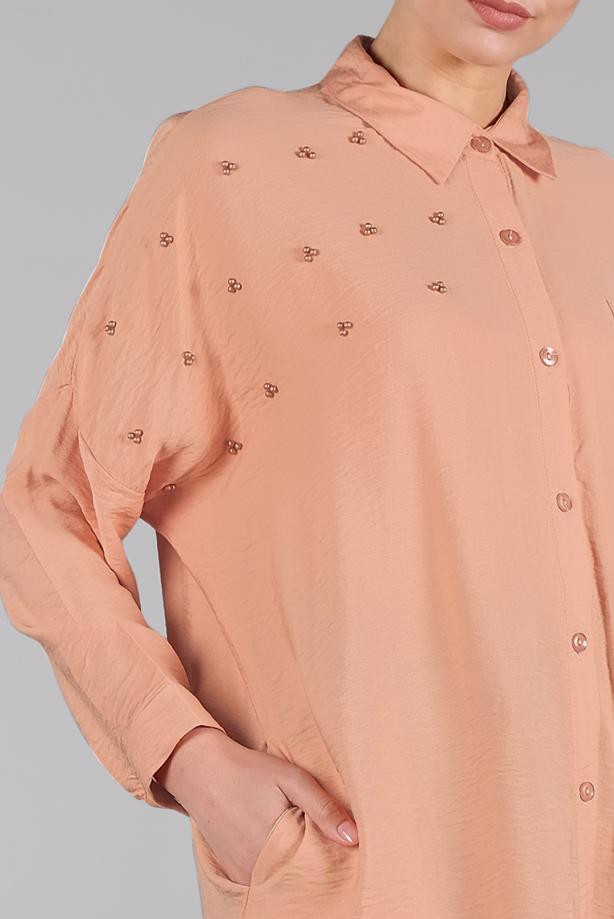 Tesettür giyim  İNCİ DETAYLI CEPLİ TUNİK 6234  - TRENDTESETTÜR